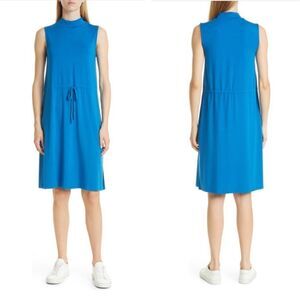EILEEN FISHER Mock Neck Tie Waist Sleeveless Dress size S/P